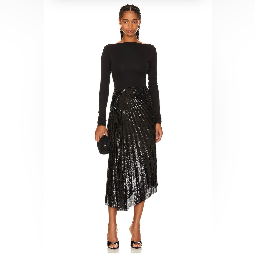 A.L.C. TORI SKIRT IN BLACK SEQUIN SIZE 2